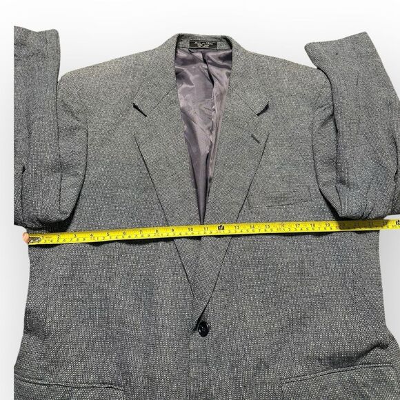 Gottschalks Blazer Men’s 46L Silk Gray Office Formal Classic Suit Jacket - Picture 4 of 7